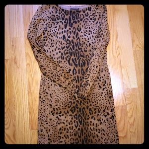 Wool leopard sweater dress